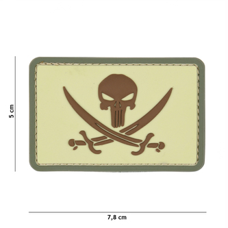 Gumová nášivka 101 Inc Pirate Punisher - coyote