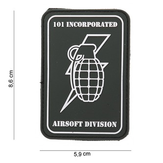 Gumová nášivka 101 Inc Handgrenade - olivová
