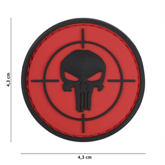Gumová nášivka 101 Inc Punisher Sight - červená