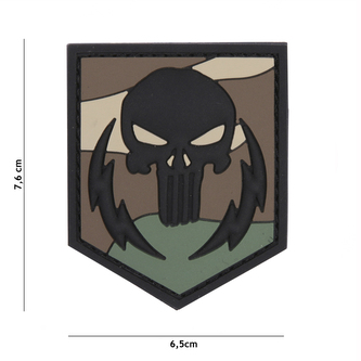 Gumová nášivka 101 Inc Punisher Thunder - woodland