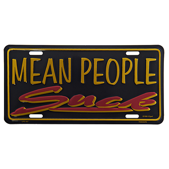 Cedule plechová Licence Mean People Suck - černá-žlutá