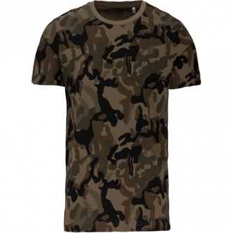 Pánské tričko Kariban Camo - woodland, M