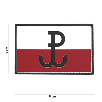 Gumová nášivka 101 Inc vlajka Polish Special Forces - barevná