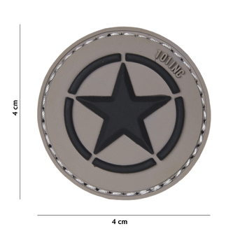 Gumová nášivka 101 Inc USA Allied Star - šedá