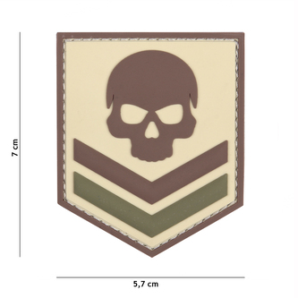 Gumová nášivka 101 Inc Belgium Skull - coyote