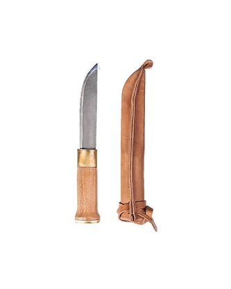 Lovecký nůž finského typu 24 cm - hnědý-stříbrný
