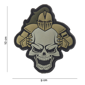 Gumová nášivka 101 Inc Knight Skull - coyote