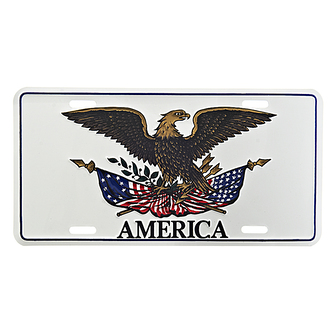 Cedule plechová Licence Eagle America - barevná