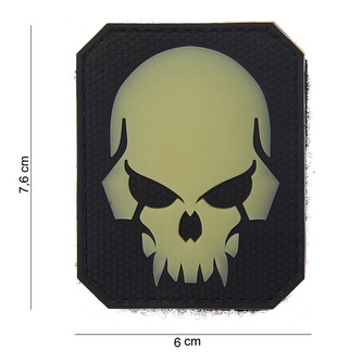 Gumová nášivka 101 Inc Pirate Skull - béžová