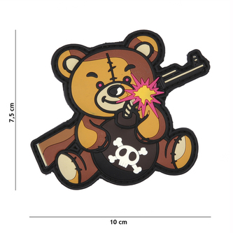 Gumová nášivka 101 Inc Terror Teddy - hnědá