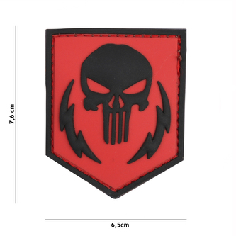 Gumová nášivka 101 Inc Punisher Thunder - červená