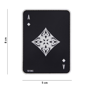 Gumová nášivka 101 Inc Ace of Diamonds - černá