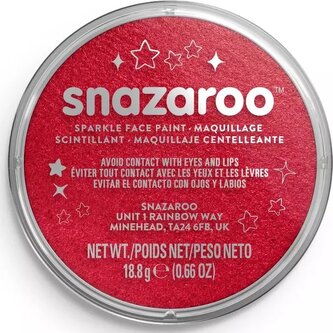 SNAZAROO Barva na obličej Třpytivá Červená (Sparkle Red) 18ml