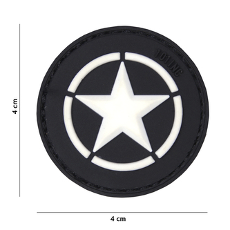 Gumová nášivka 101 Inc USA Allied Star - černá