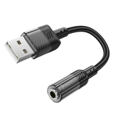 Adaptér HOCO (LS37) USB adaptér na Jack 3,5 mm (samice) barva černá