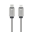 Datový kabel Forcell Metal, USB C na Lightning, QC 3.0, PD 27W, délka 1m, barva stříbrná