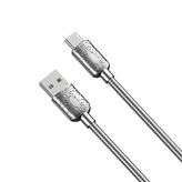 Datový kabel XO-NB216 Metal, USB A na USB C, délka 1m, barva stříbrná