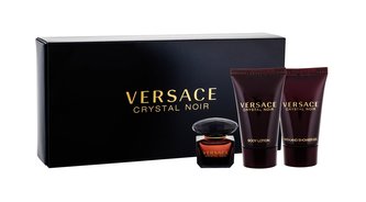Versace Crystal Noir toaletní voda 5 ml + tělové mléko 25 ml + sprchový gel 25 ml