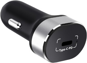Autonabíječka 1xUSB-C-PD 20W/5V-9V-12V Type-C kabel (Černá)