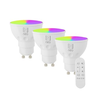 Immax NEO LITE sada 3x Smart žárovka LED GU10 6W RGB+CCT, stmívatelná, WiFi, Beacon, DO