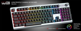 Herní klávesnice podsvícená (drátová) (Stříbrná)