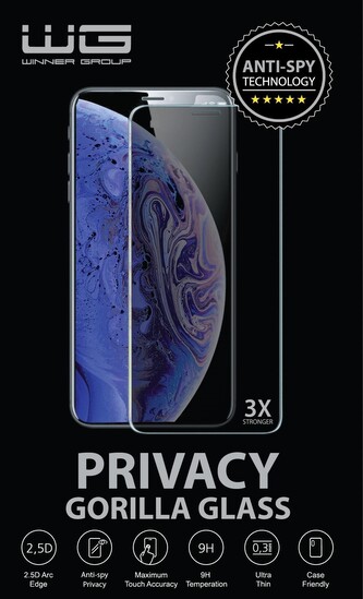 Tvrzené sklo 4D Privacy Full Glue iPhone 15 (Černé)