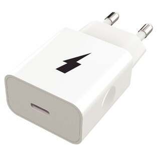 Síťová nabíječka 1xUSB-C-PD 20W nylon cable type C-Lightning MFI (Bílá)