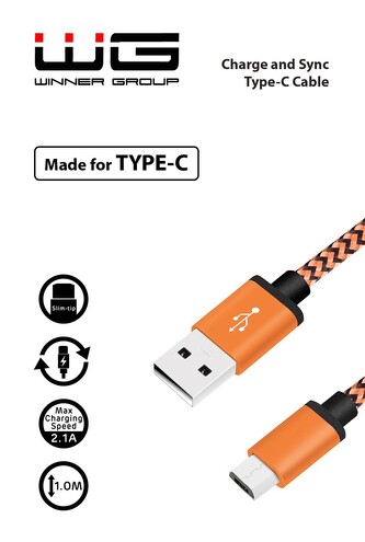 Datový kabel Type C (Oranžový)