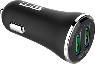 Autonabíječka 36W 2xUSB-Quick Charge 3.0+QC 3.0 (Bez kabelu) (Černá)