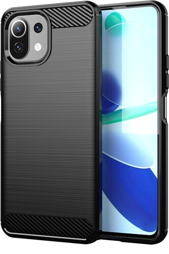 Pouzdro Carbon Xiaomi Mi 11 Lite 4G/5G/Xiaomi 11 Lite 5G NE (Černé)