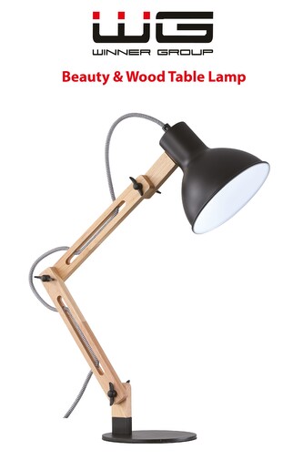 Stolní LED lampa Beauty and Wood (Černá)