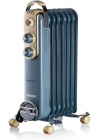 Ariete Vintage oil Radiator with 7 Element 837/05, modrý