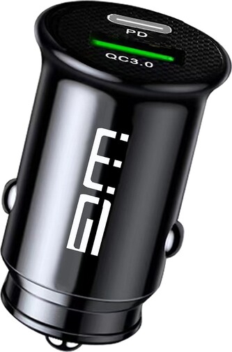 Autonabíječka 2xUSB - 1xUSB-A 18W QC3.0 + 1xUSB-C PD 20W (Černá)