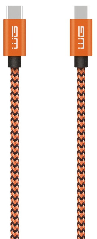 Datový kabel Type C-Type C 3A - (1m) (Oranžovo-černý)