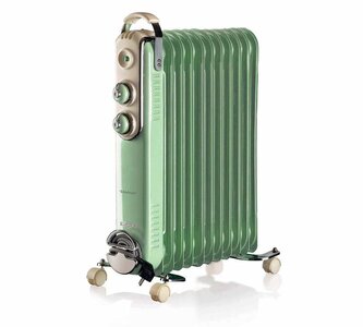 Ariete Vintage oil Radiator with 11 Element 839/04, zelený