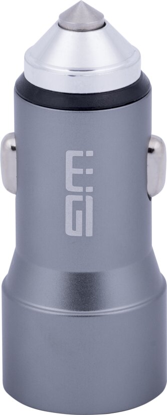 Autonabíječka 2xUSB 60W/2xUSB-C PD 30W/stříbrná šeď