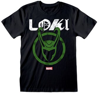 Pánské tričko Marvel|Loki série 2: Distressed Logo (2XL) černá bavlna