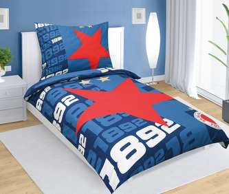 Povlečení bavlna - Slavia Praha modré - 140x200, 70x90 cm