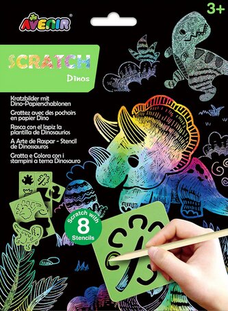 Škrabací obrázky podle šablony Dinosauři