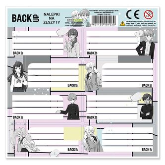Nalepki na zeszyty BackUP Komiks Anime (25szt)