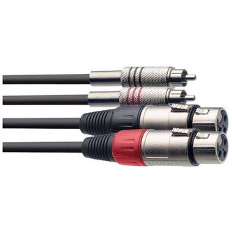 Stagg STC060CMXF, kabel dvojitý XLR/RCA, 0,6m