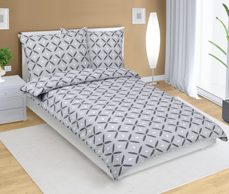 Povlečení krepové - Čtverec šedá - 140x200, 70x90 cm