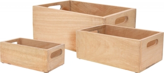 Dřevěné bedýnky Mango sada 3 ks