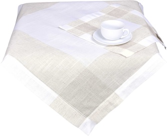 Ubrus celoroční, Elegantní se lnem, bílo béžový 40 x 90 cm