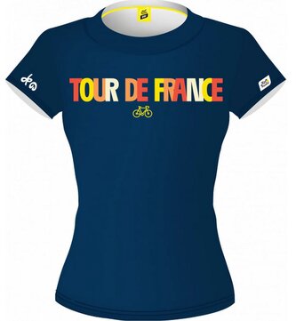 Dámské tričko Tour de France: Nápis 2024 (S) navy blue bavlna
