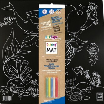 Mata czarna + kreda Ocean Funny Mat STRIGO