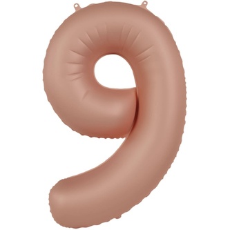 Foliová číslice - saténově starorůžová 9 - 86 cm