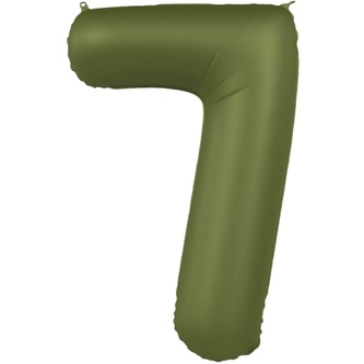 Foliová číslice - saténově olivová 7 - 86 cm