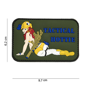 Gumová nášivka 101 Inc nápis Tactical Hottie - olivová