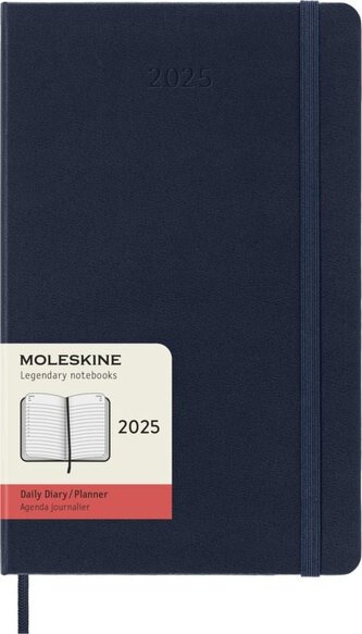 Moleskine Diář 2025 denní tvrdý modrý L